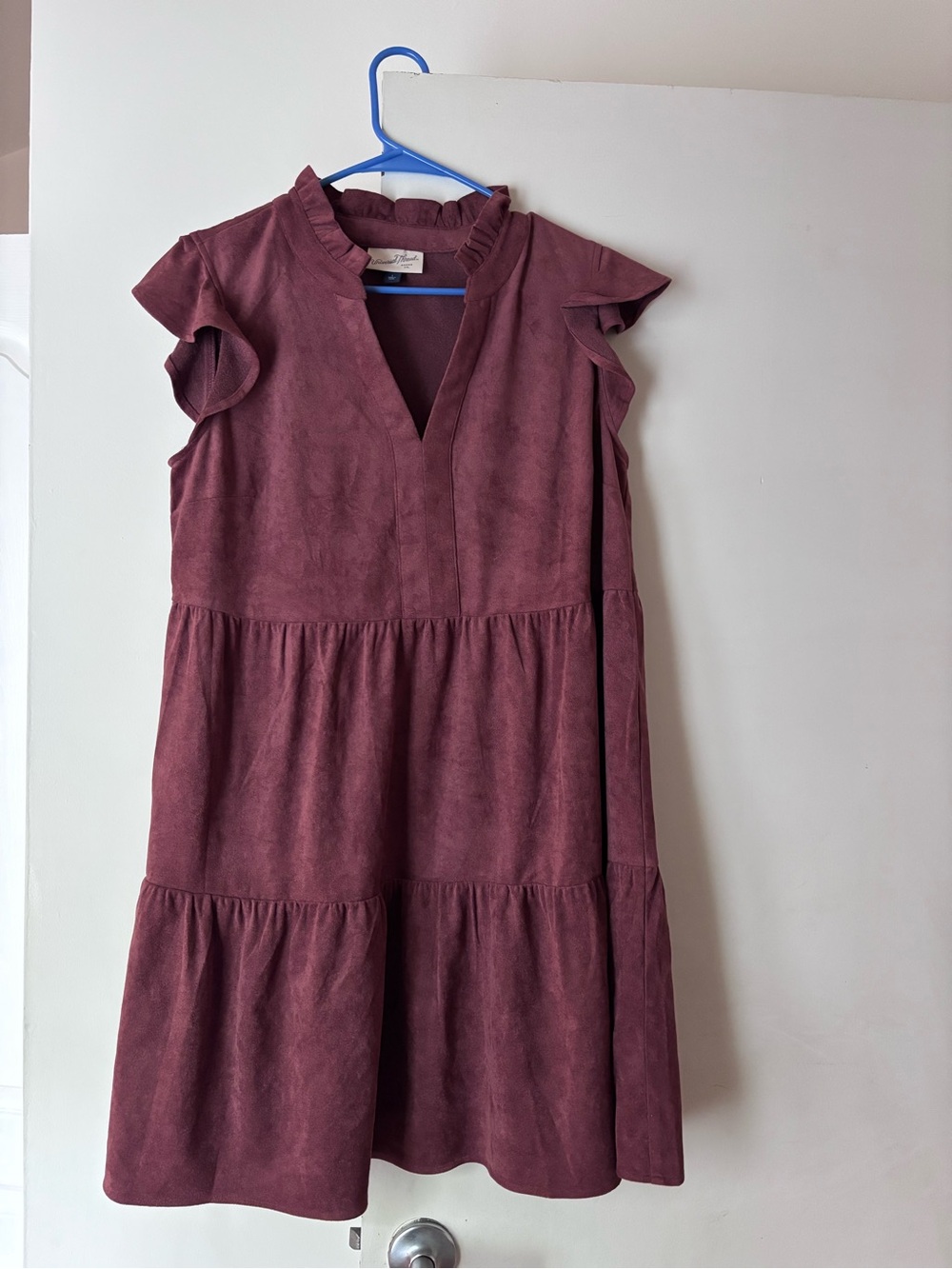 Universal Thread Rust Red Ruffled Sleeve Mini Dress - Picture 3 of 3
